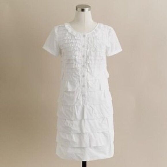 J Crew Carly Ruffle Cotton Dress - Picture 1 of 8